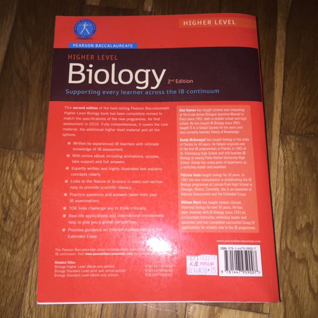 Pearson IB Biology HL 2nd Edition, Hobbies & Toys, Books & Magazines ...
