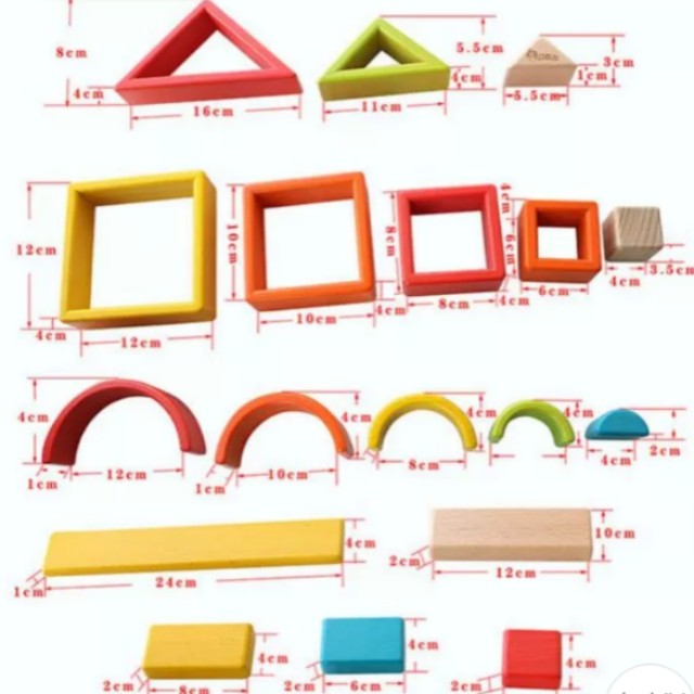 Rainbow wooden stacking cubes blocks, Hobbies & Toys, Toys & Games on ...