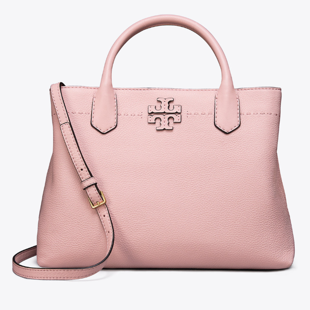 Tory Burch McGraw Triple Compartment Satchel (Pink Quartz), Women's  Fashion, Bags & Wallets, Cross-body Bags on Carousell