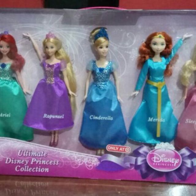 set of 7 disney princess dolls