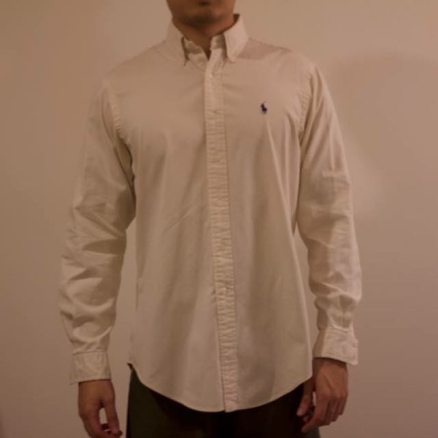 ralph lauren white oxford shirt mens