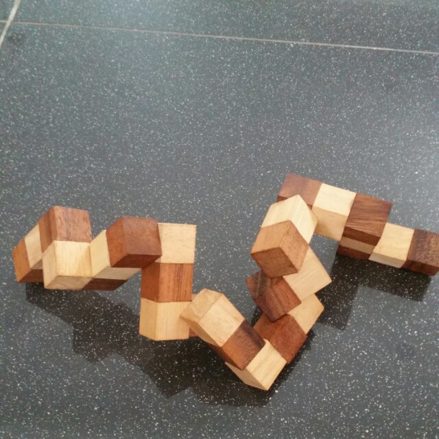 wooden block cube puzzle