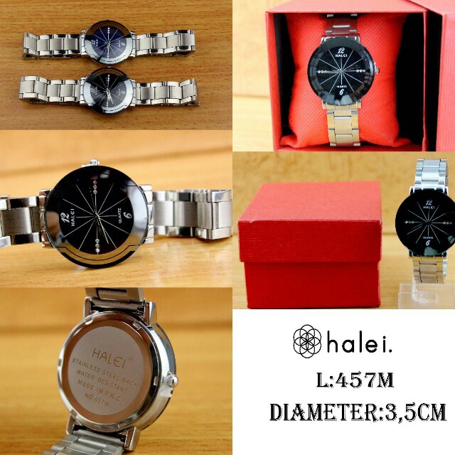 457m Halei Watch Original Water Resistant Diameter 3 5cm Warna Black Blue Fesyen Wanita Jam Tangan Di Carousell