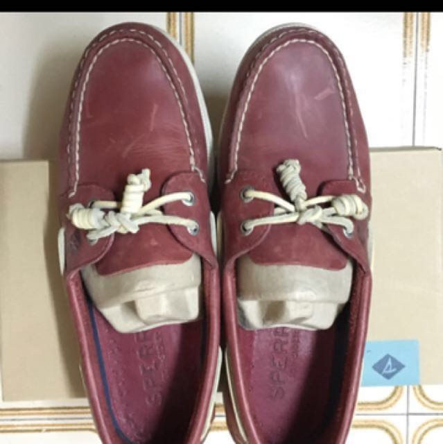 Red leather boat shoes new arrivals
