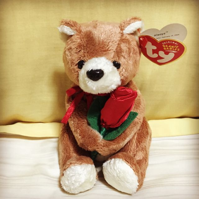 Cute Little Bear With Rose Ty Beanie Babies Men S Fashion Tops Sets Sleep And Loungewear On Carousell