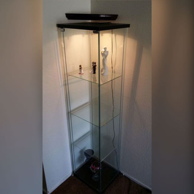 Detolf Glass Cabinet With Lamp Home Furniture Furniture On