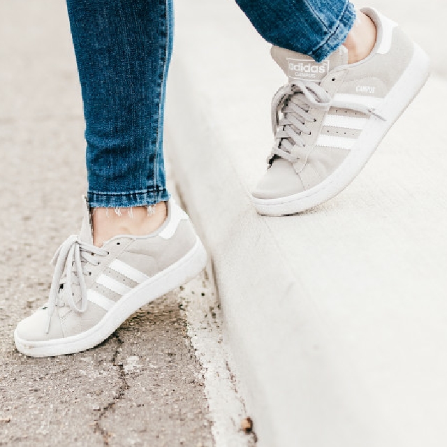 Girl s Grey Adidas Campus Women s Fashion Footwear Sneakers on