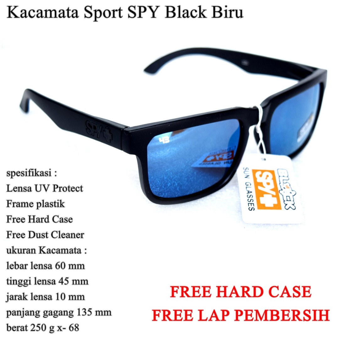  Kacamata Pria Sunglasses SPY Black biru Olshop Fashion 