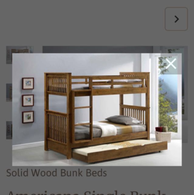 Picket & Rail Bunk Bed with Trundle and mattresses, Furniture & Home