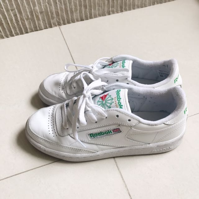 Reebok classics club c85 white green sneakers shoes Women s