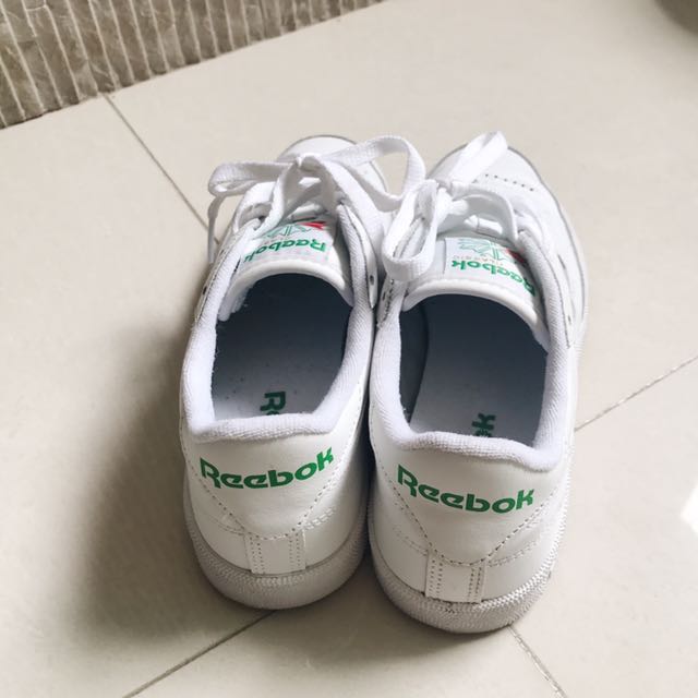 Reebok white with green on sale