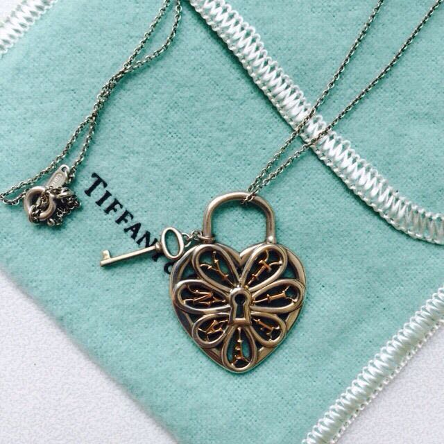 Tiffany Co. Filigree Heart Pendant With Key