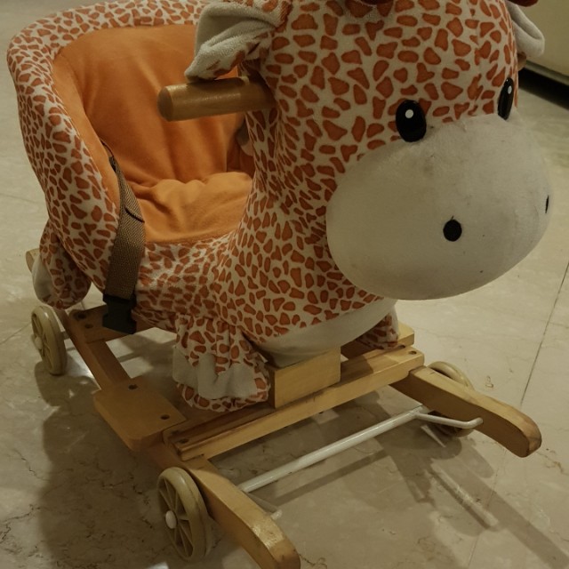 wooden rocking giraffe