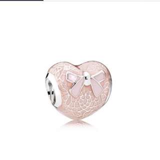 pandora pink lace heart charm