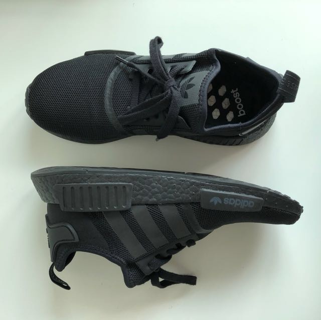 Adidas NMD R1 Triple Black reflective Men s Fashion Footwear