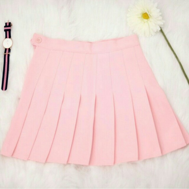 Baby pink pleated top skirt