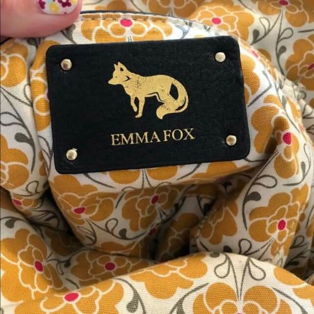NEW Emma Fox BLACK Leather CROSSBODY PURSE Handbag Leopard Front $178 | eBay