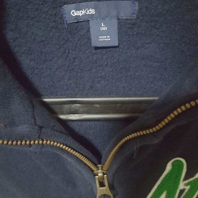 GAP Athletic Jacket (Category: Babies & Kids Fashion) located in Singapore. Submitted by _pixie (Listing ID 154674384, Image 2). Description: Worn once. Inner material is like fleece Ptp- 17.5 inches Length - 23 inches #gap #oldnavy #boysjacket.