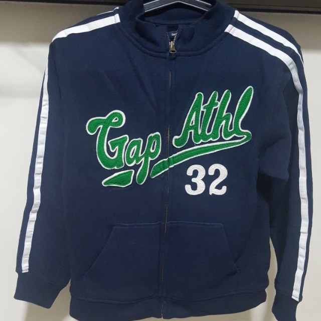 GAP Athletic Jacket (Category: Babies & Kids Fashion) located in Singapore. Submitted by _pixie (Listing ID 154674384, Image 1). Description: Worn once. Inner material is like fleece Ptp- 17.5 inches Length - 23 inches #gap #oldnavy #boysjacket.