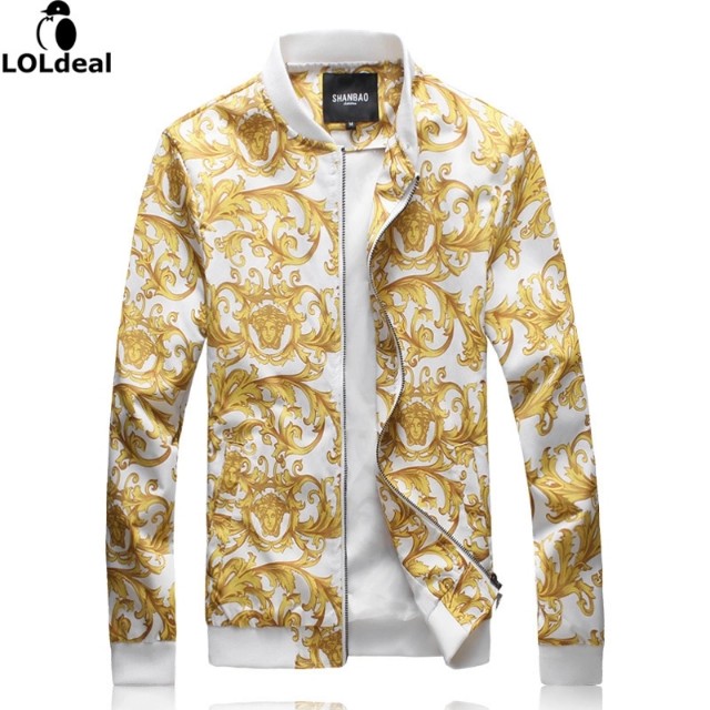 gold and white jacket