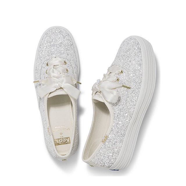 KEDS X KATE SPADE NEW YORK TRIPLE GLITTER cream Women s Fashion Footwear Sneakers on Carousell