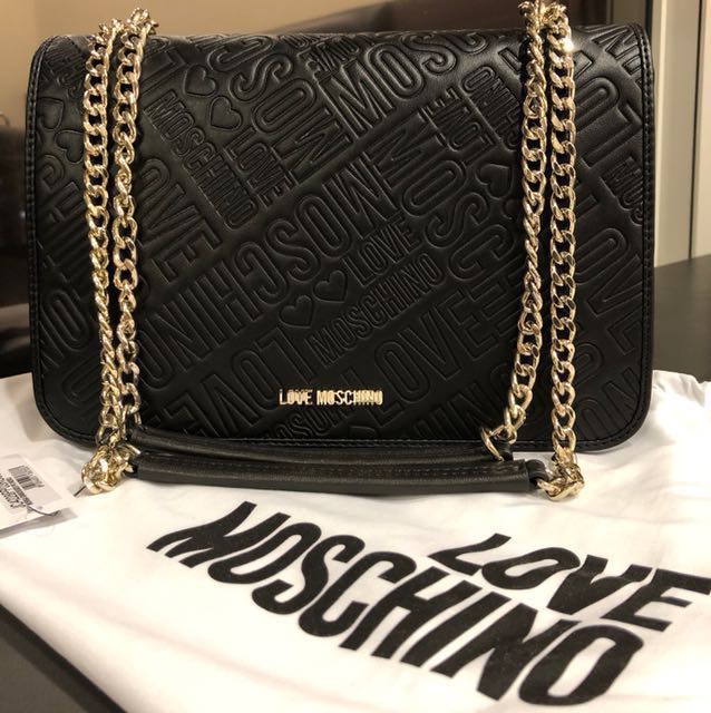 Moschino black chain bag clearance