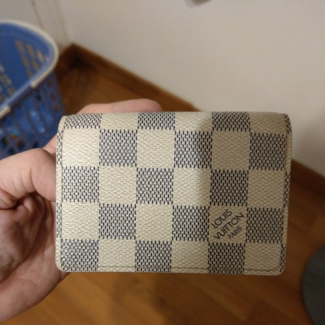 louis vuitton damier azur card holder