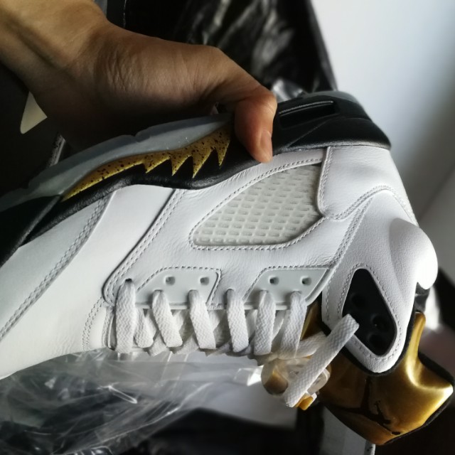 jordan 5 white and gold