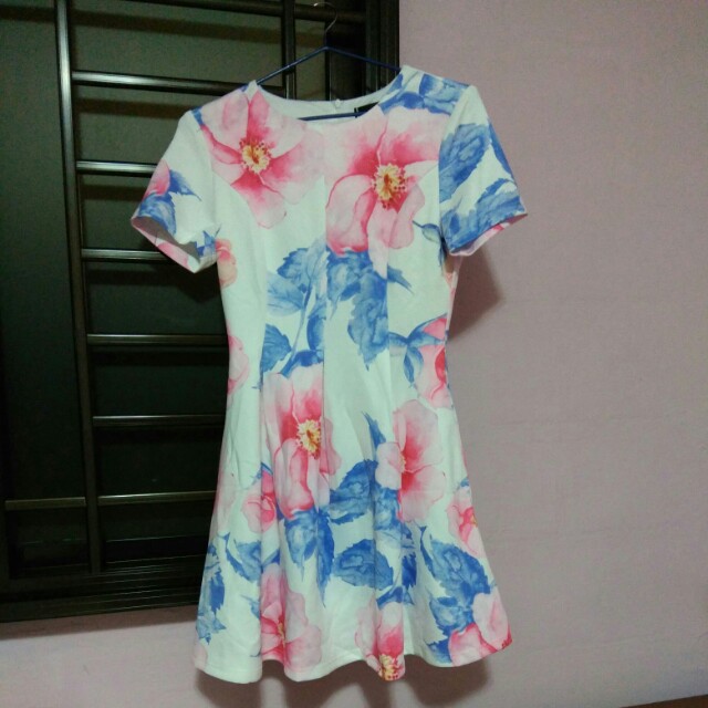 white floral spring dress