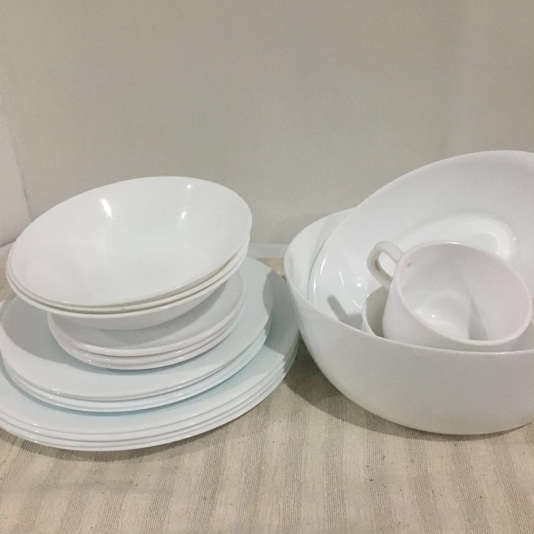 White, Ceramic & Microwavable Plates and Bowls, Furniture & Home Living