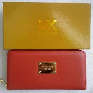 MK Long Wallet (Red and Pink)