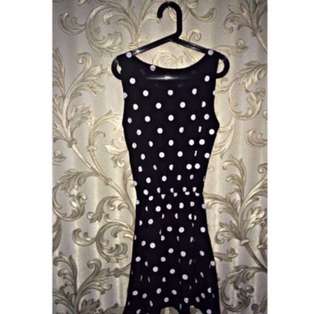 Black dress polkadot