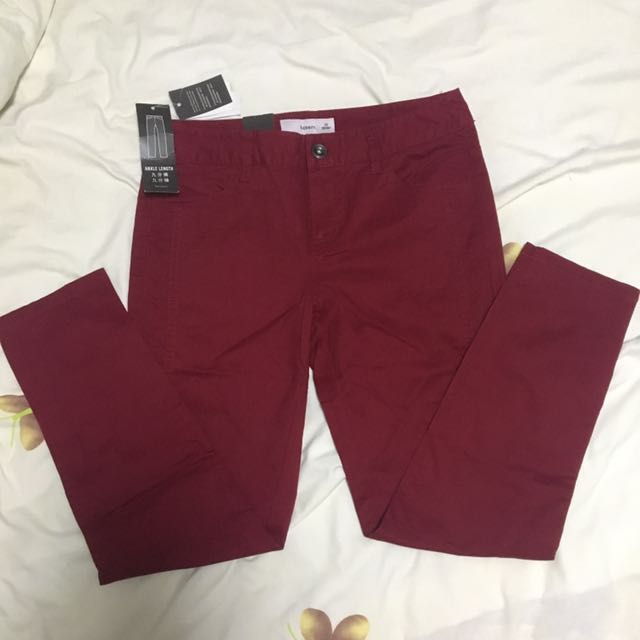 maroon ankle pants