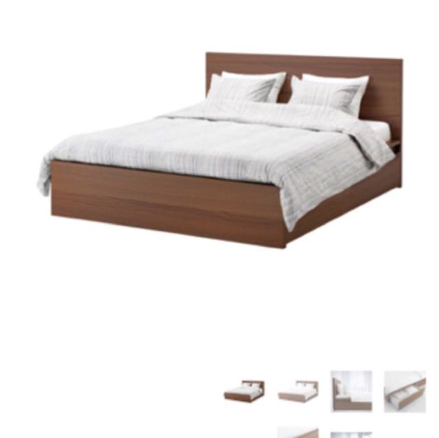 Ikea Malm Double Bed Frame With Hova Spring Mattress Furniture Beds Mattresses On Carousell