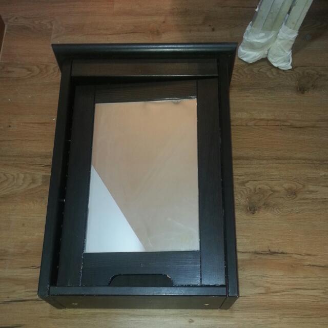 Ikea Solid Wood And Dyed Bathroom Cabinet With Mirror Amd Glass Solid Wood And Dyed Bathroom Cabinet