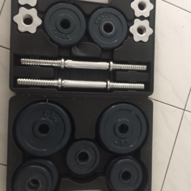 Lonsdale Dumbbell 18 KG set Sports Equipment Exercise Fitness Weights Dumbells on Carousell