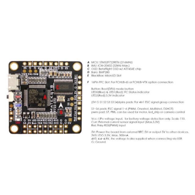 Matek Systems F722 Std Stm32f722 Flight Controller Built In Betaflight Osd Bmp280 Barometer Blackbox Toys Games Others On Carousell
