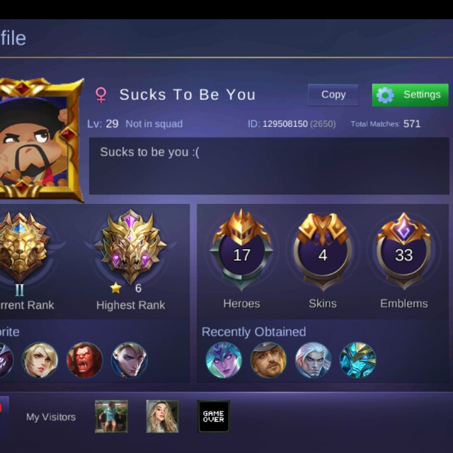 Mobile Legends Account Toys Games Video Gaming Video Games On Carousell