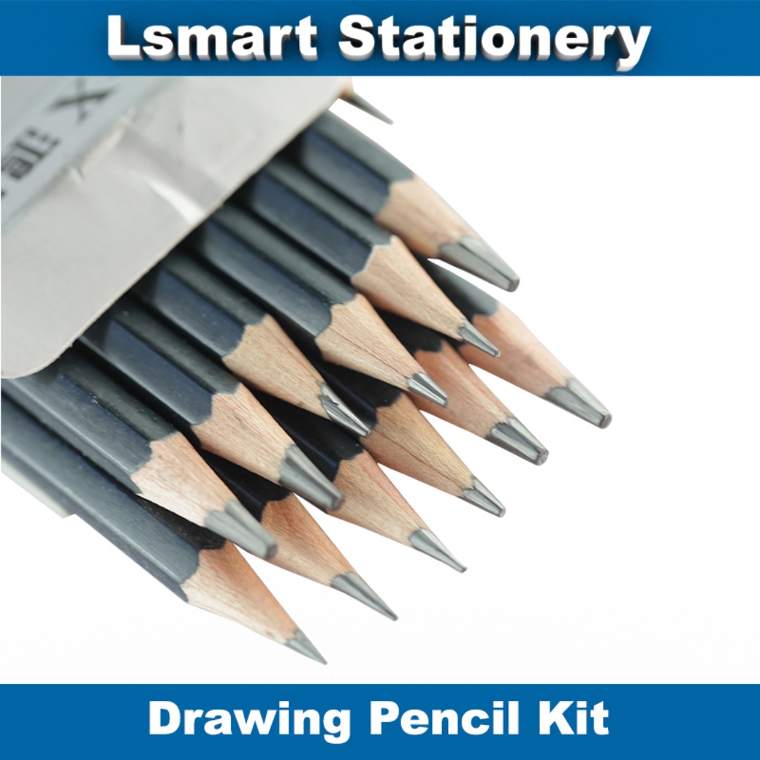 14 x Professional Sketch Drawing Pencil Set HB 2B 6H 4H 2H 3B 4B