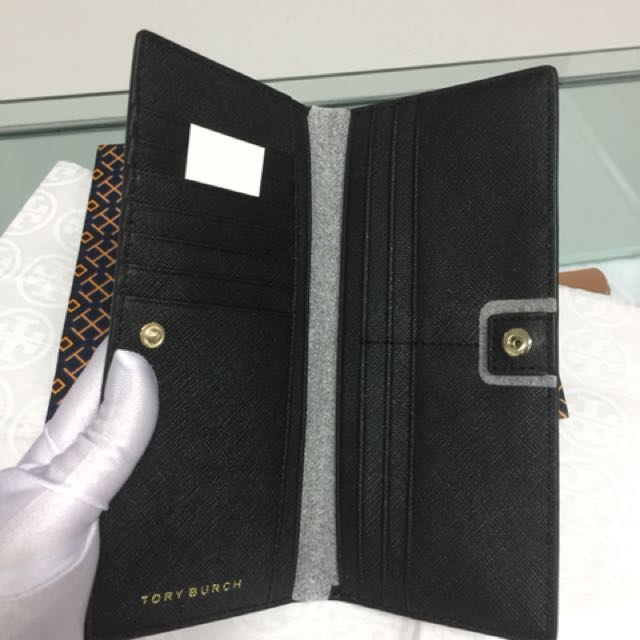Tory burch robinson slim wallet black 2025