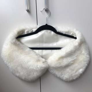 Forever New White Faux Fur Scarf