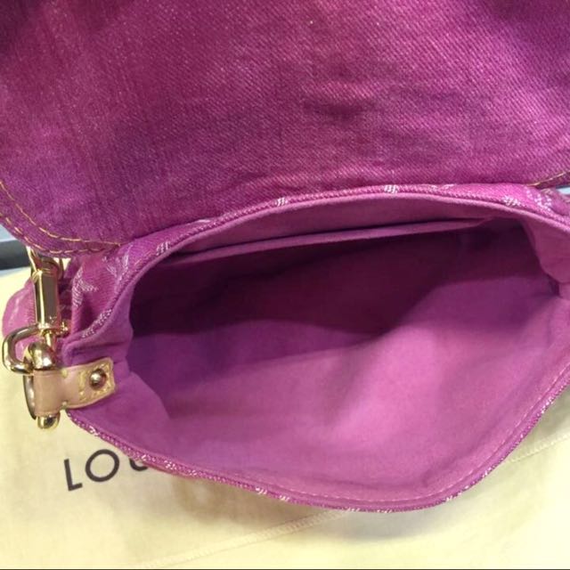 Handbag Louis Vuitton Pink in Denim - Jeans - 36075430