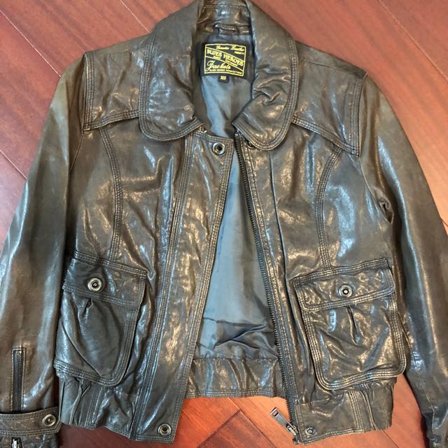 Blue heroes leather jacket hotsell