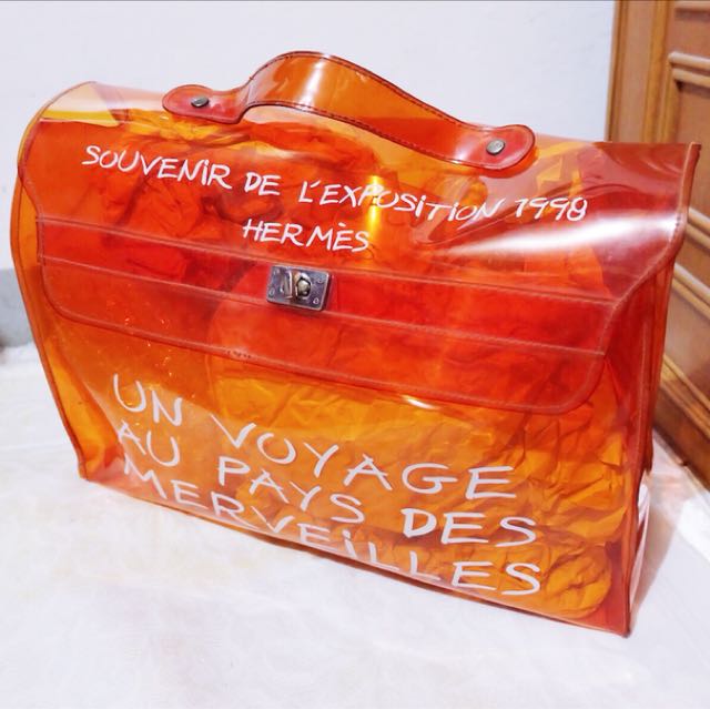 clear orange bag