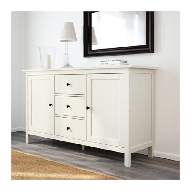 Ikea White Sideboard Cabinet Furniture Shelves Drawers On Carousell