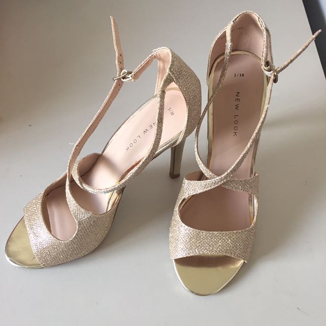 Rose Gold Strappy Heels Wedding Brand New Women S Fashion Shoes On