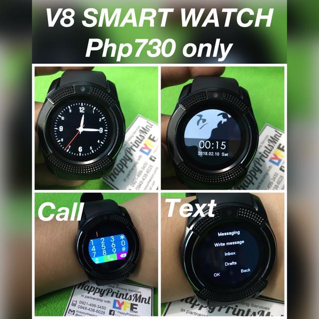 V8 SMART WATCH call text music Men s Fashion Watches Accessories Watches on Carousell