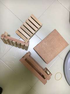4 DAISO WOODEN BOXES