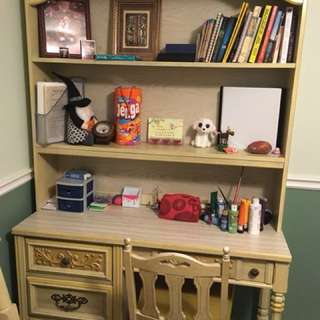 Beautiful antique solid wood desk/bookcase
