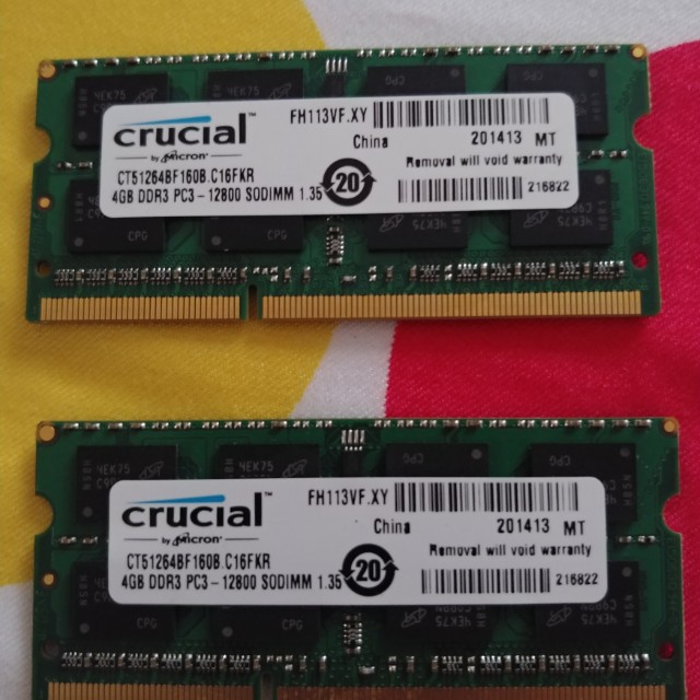 2pcs Crucial 4gb Ddr3 1600 Pc3 Sodimm For Laptop Electronics Computer Parts Accessories On Carousell 2pcs Crucial 4gb Ddr3 1600 Pc3 Sodimm For Laptop Electronics Computer Parts Accessories On Carousell